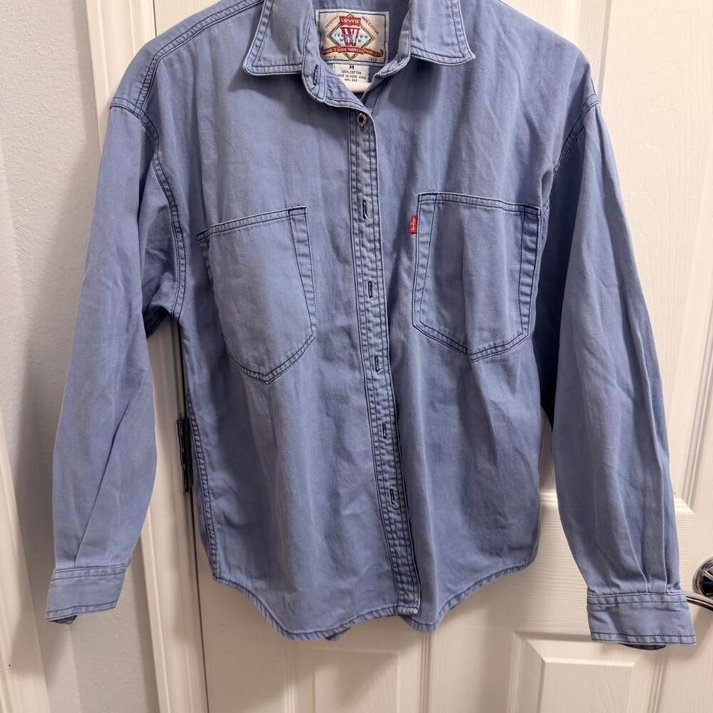 (1993) Levi's Jeans for Women Denim Work Shirt - Light Wash - M - Picture 2 of 6